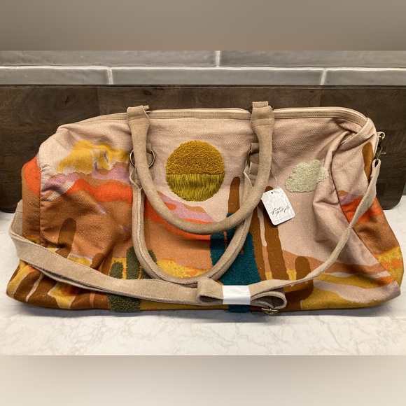 NWT FREE PEOPLE New Horizons Weekender Duffel Bag in Cactus - Picture 7 of 8